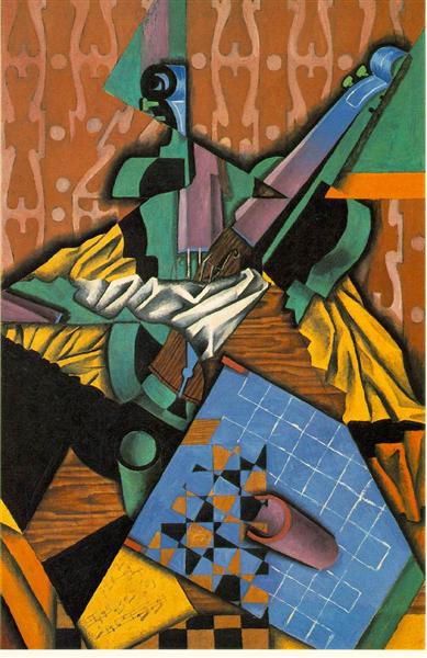 Photograph of Violin and Checkerboard (1913) by Juan Gris